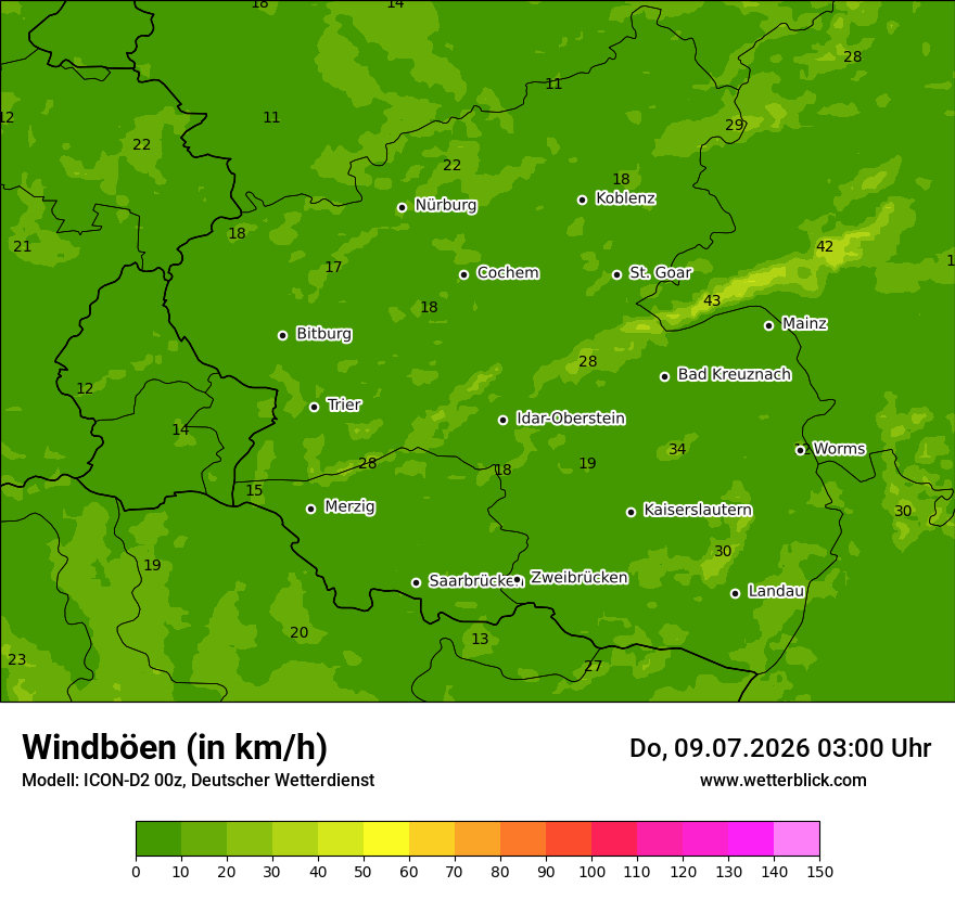 Maximale Windböen