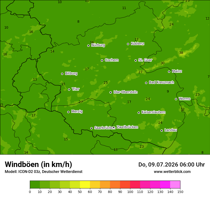 Maximale Windböen