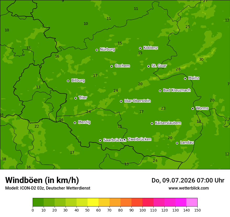 Maximale Windböen