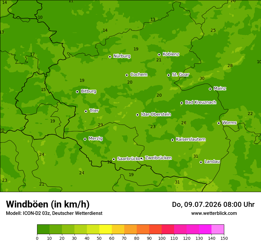 Maximale Windböen