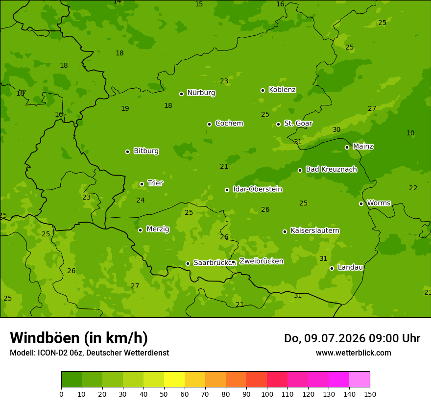 Maximale Windböen