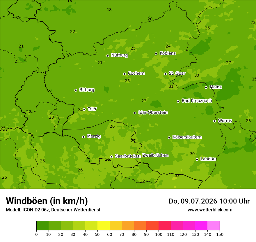 Maximale Windböen