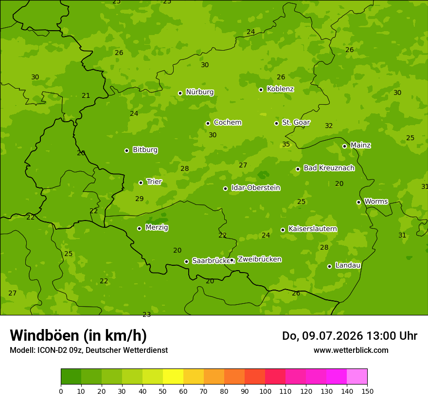 Maximale Windböen