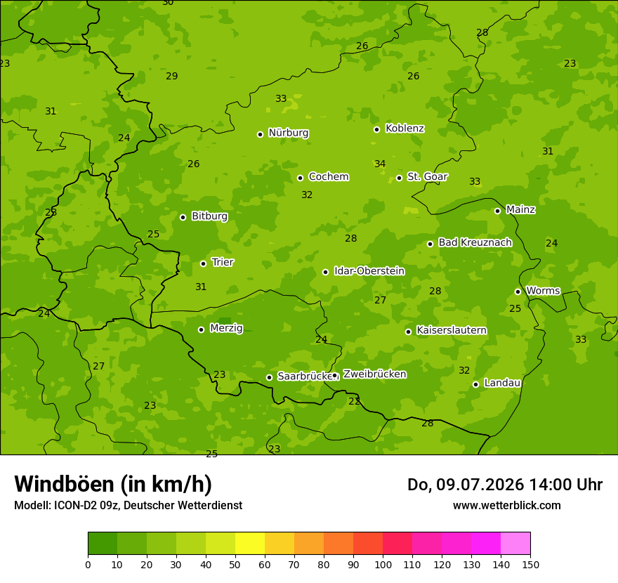 Maximale Windböen