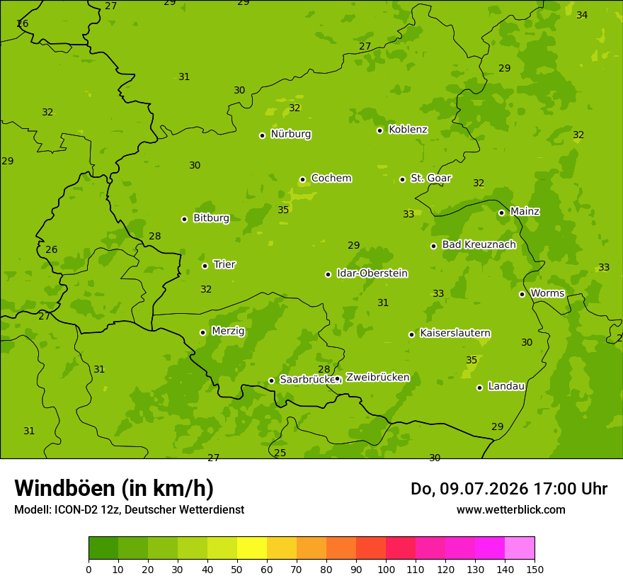 Maximale Windböen