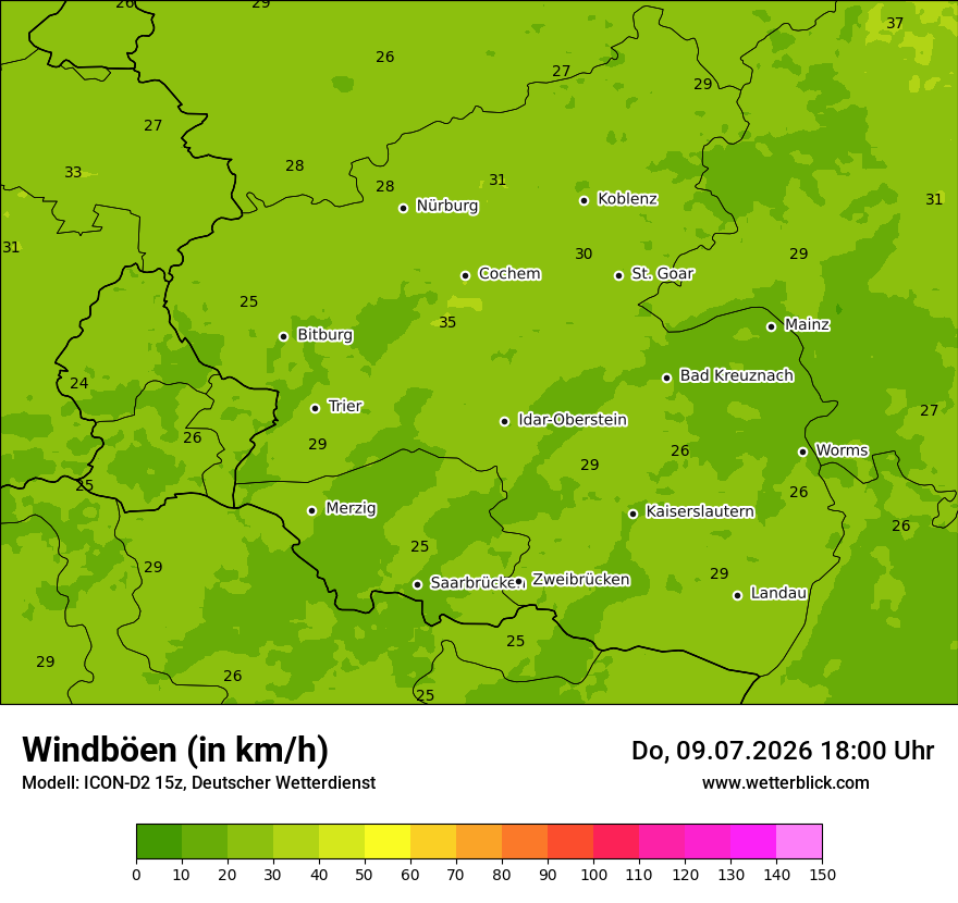 Maximale Windböen