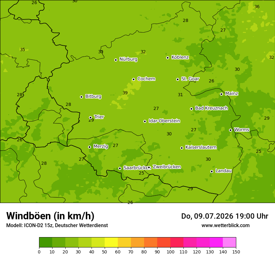 Maximale Windböen