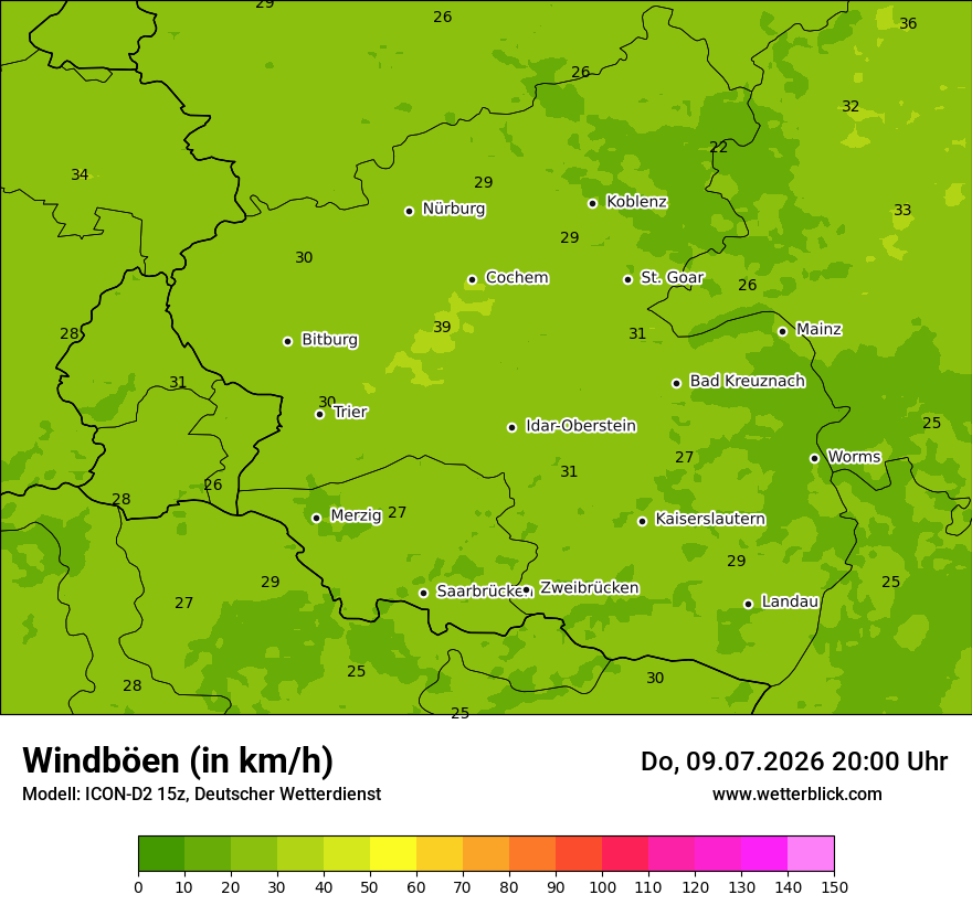 Maximale Windböen