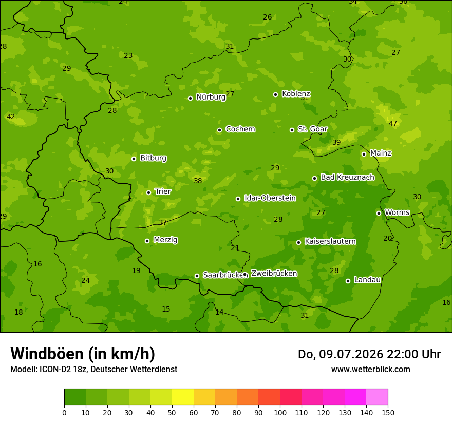 Maximale Windböen
