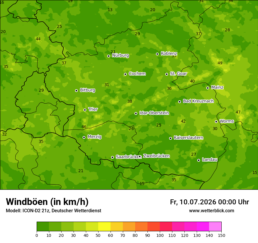 Maximale Windböen