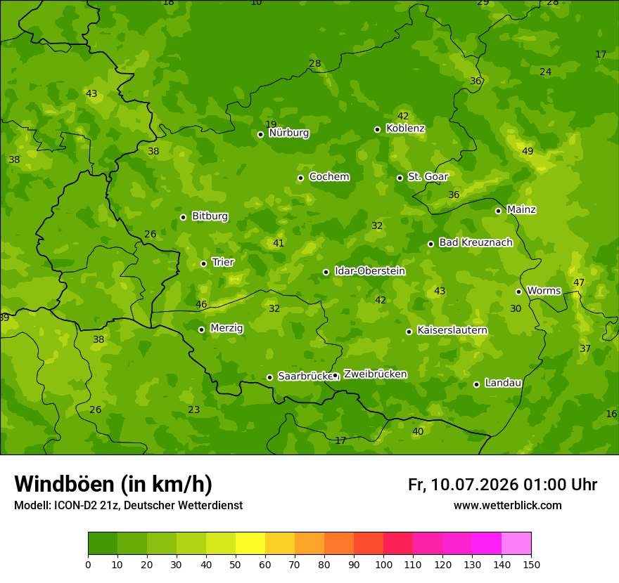 Maximale Windböen