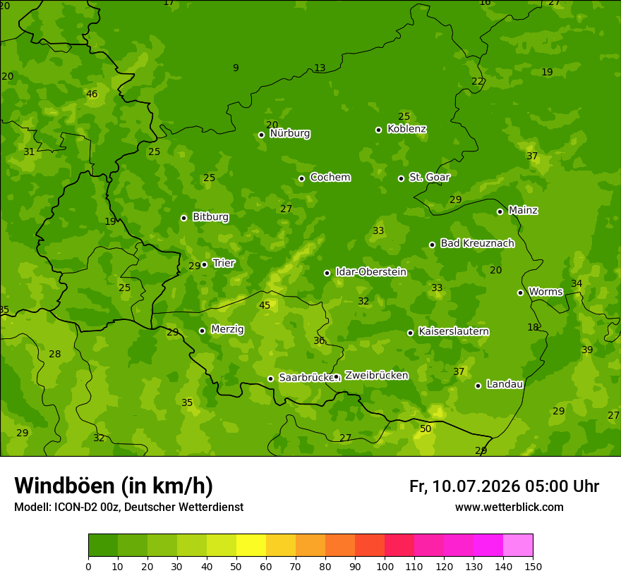 Maximale Windböen