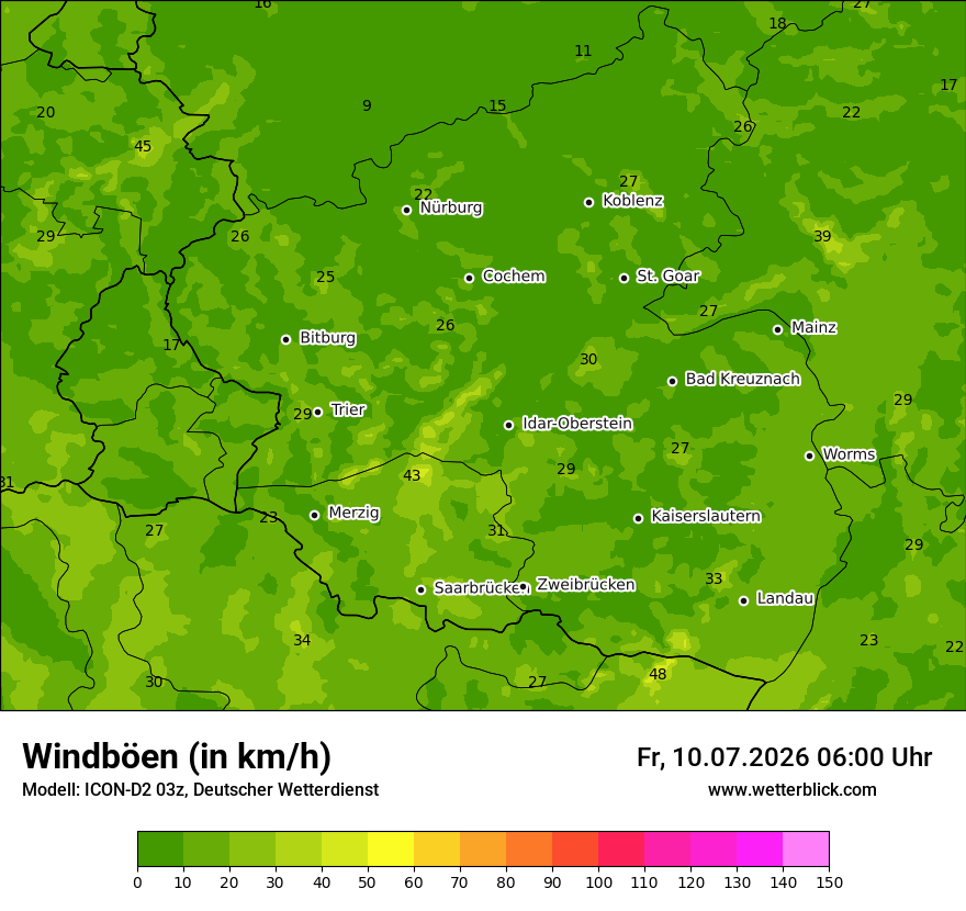 Maximale Windböen
