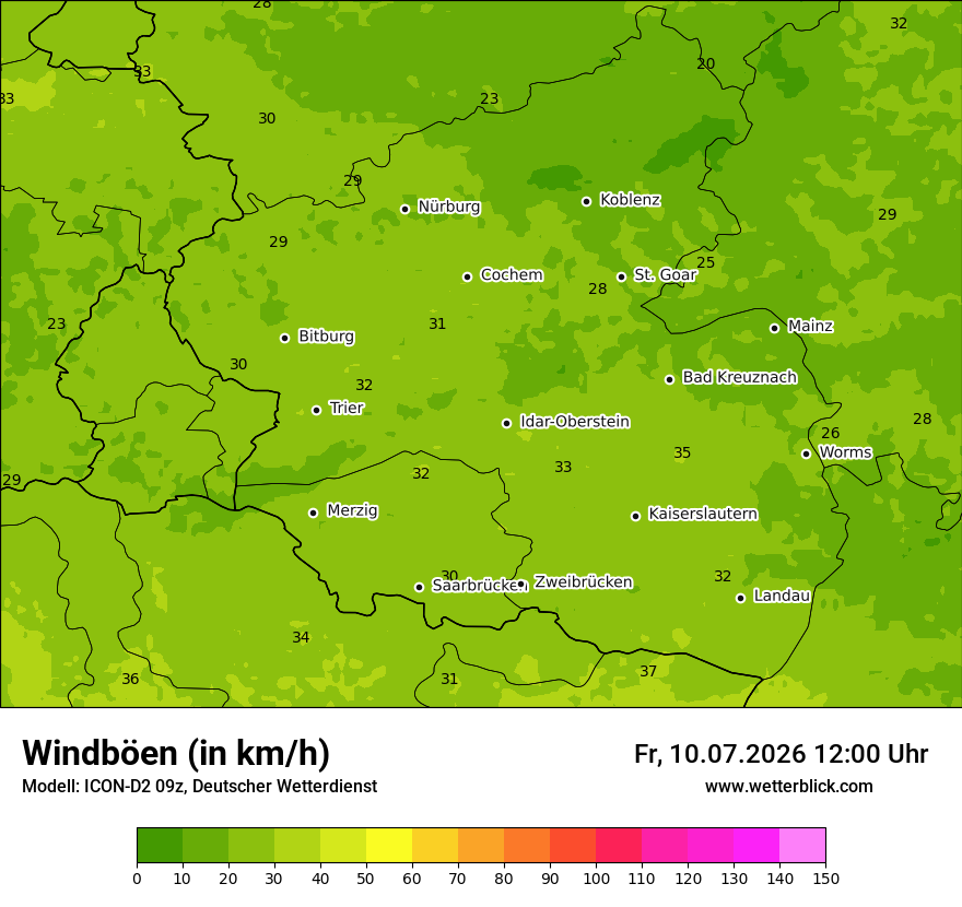 Maximale Windböen