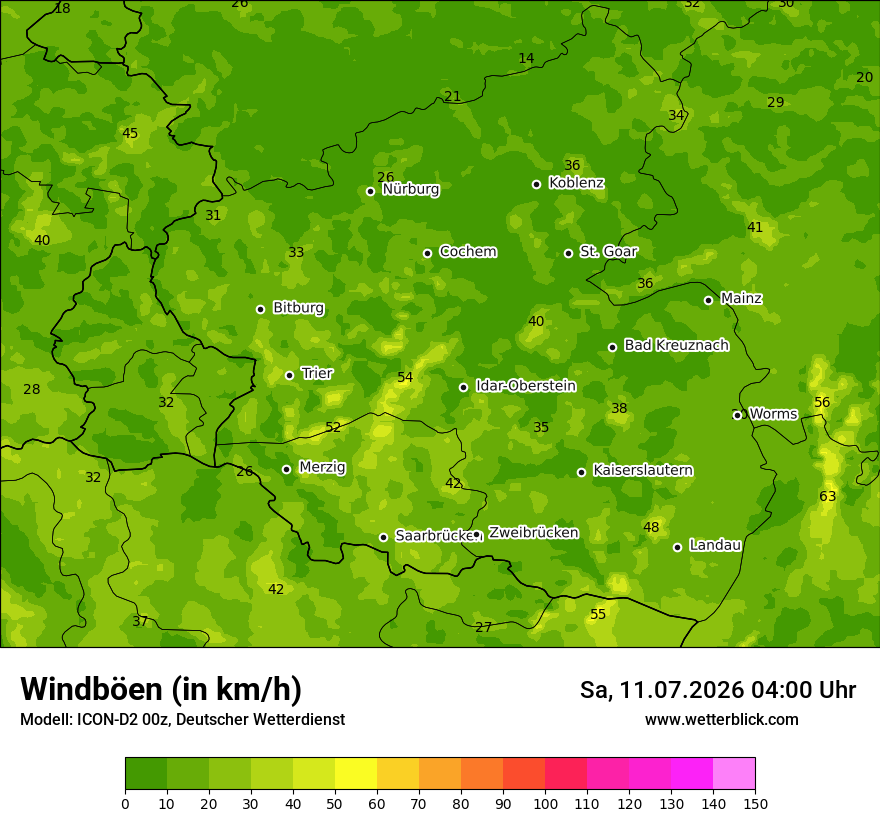 Maximale Windböen