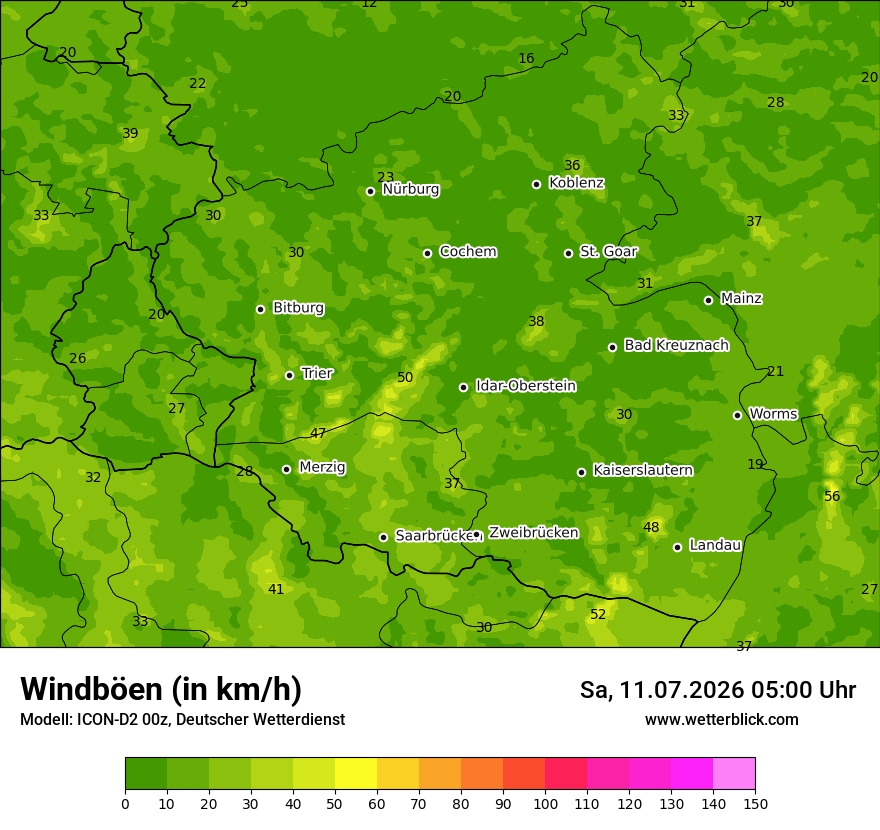 Maximale Windböen