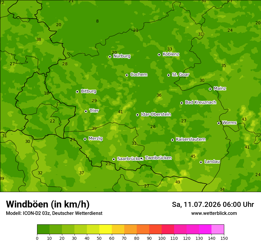 Maximale Windböen