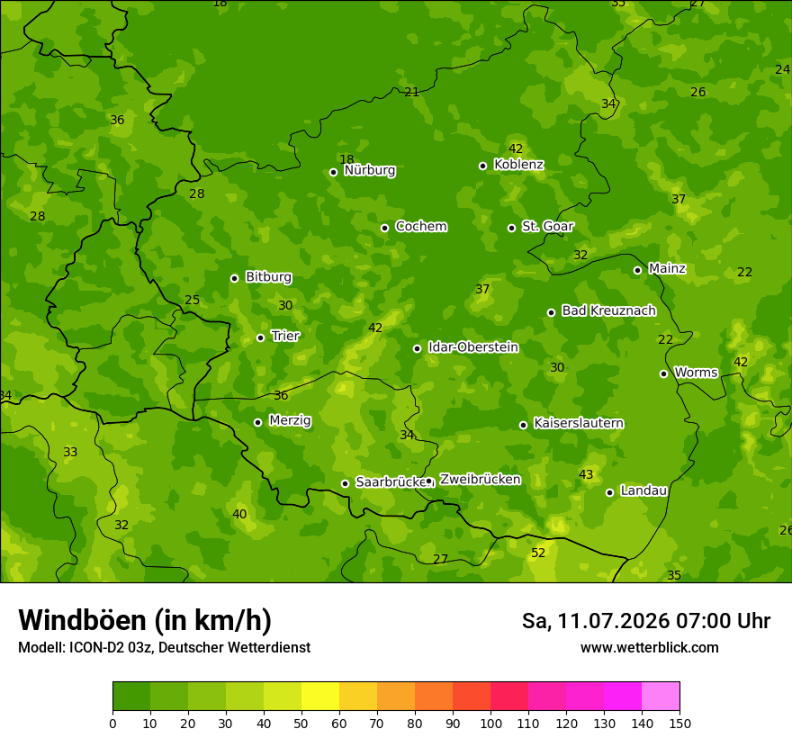 Maximale Windböen