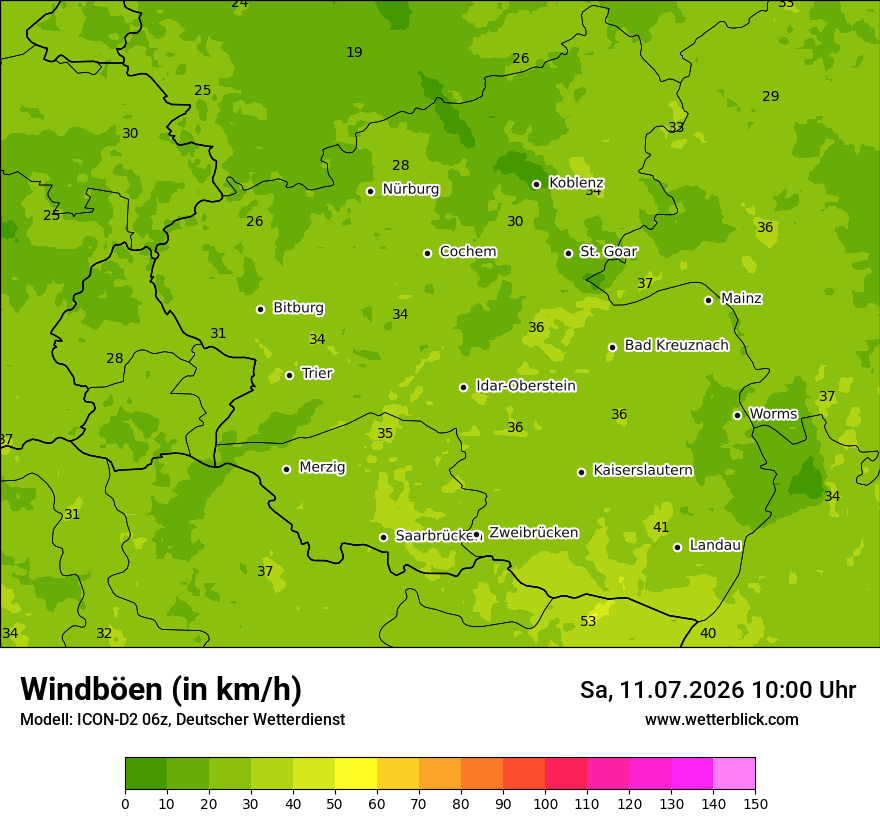 Maximale Windböen
