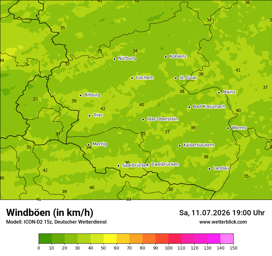 Maximale Windböen