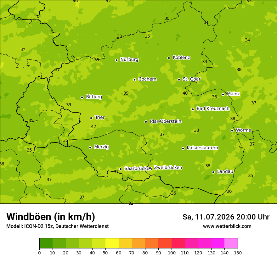 Maximale Windböen