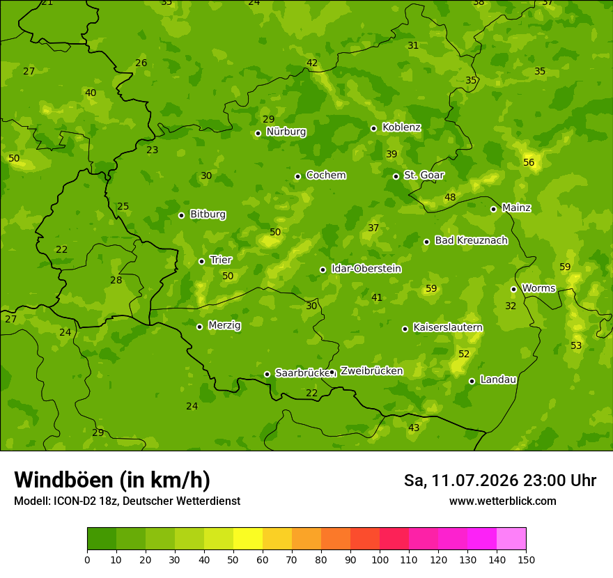 Maximale Windböen