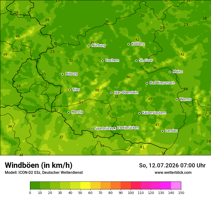 Maximale Windböen