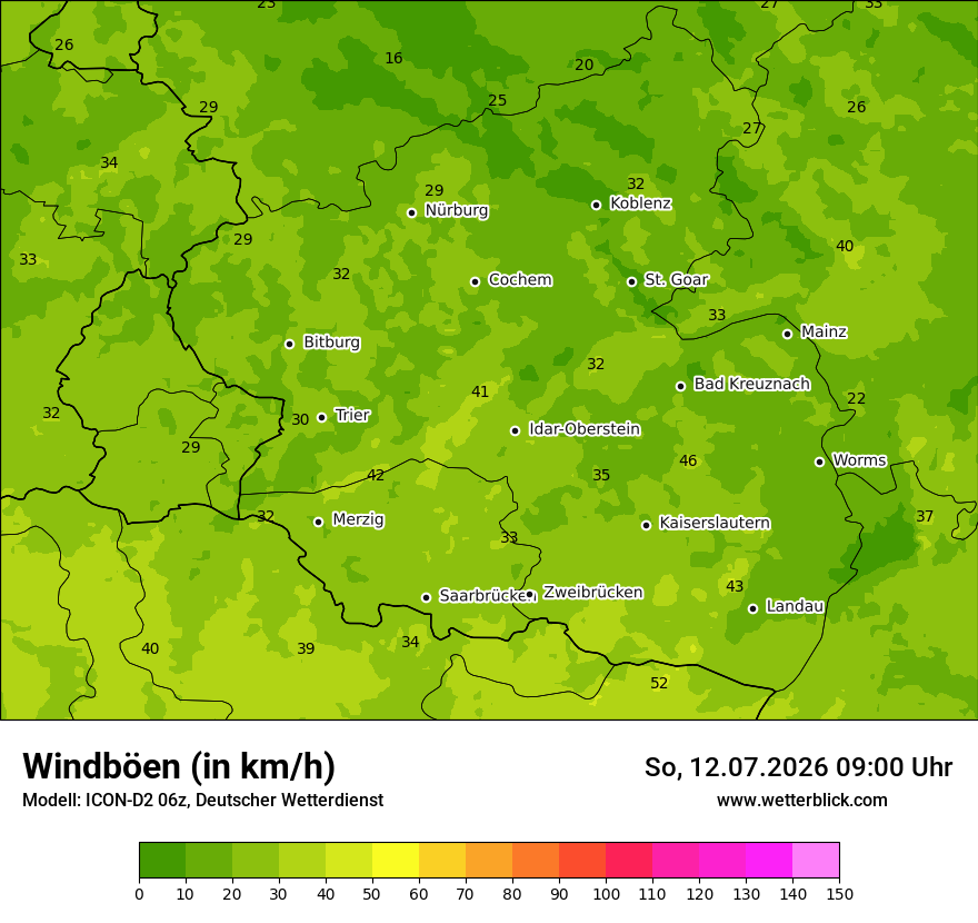 Maximale Windböen