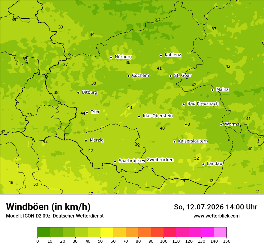 Maximale Windböen