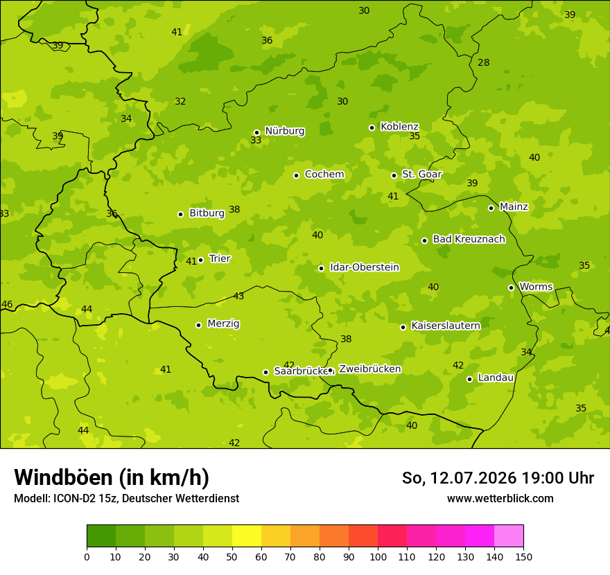 Maximale Windböen