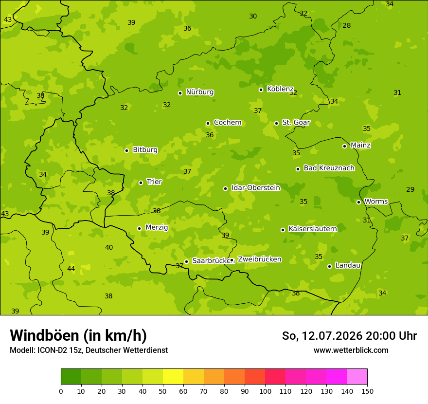 Maximale Windböen