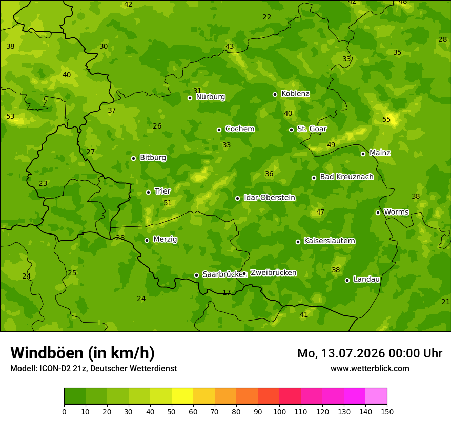 Maximale Windböen