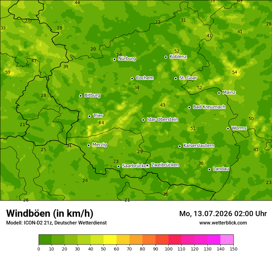 Maximale Windböen