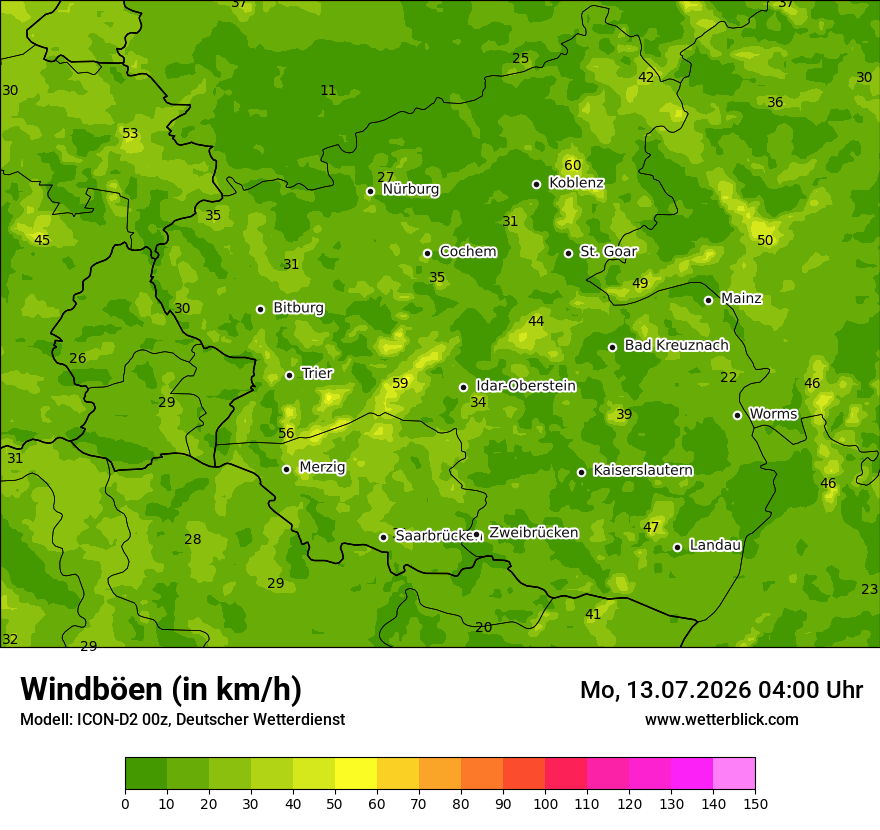 Maximale Windböen