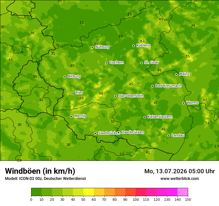 Maximale Windböen