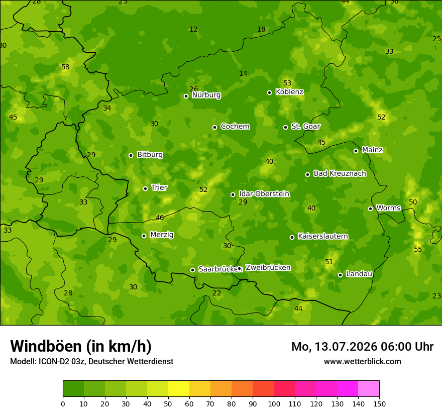 Maximale Windböen