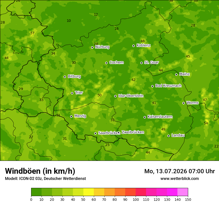 Maximale Windböen