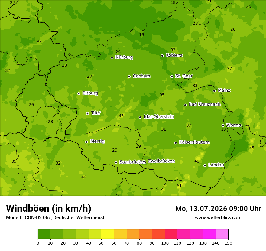 Maximale Windböen