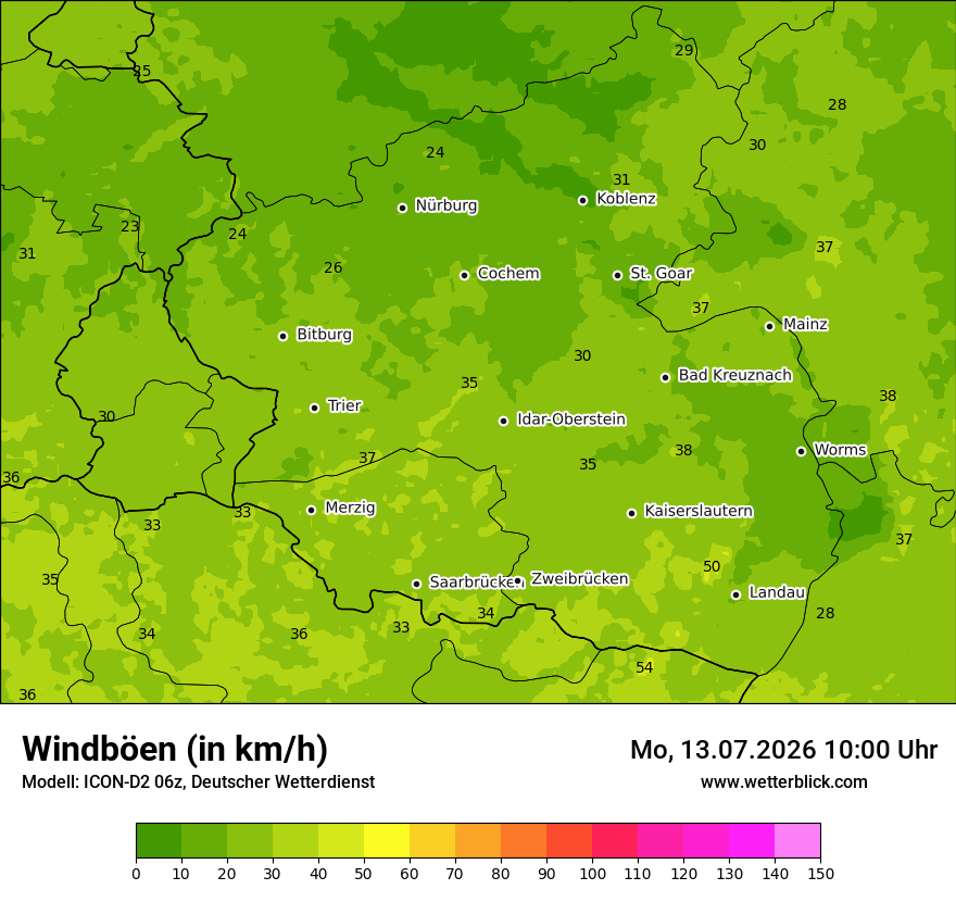 Maximale Windböen