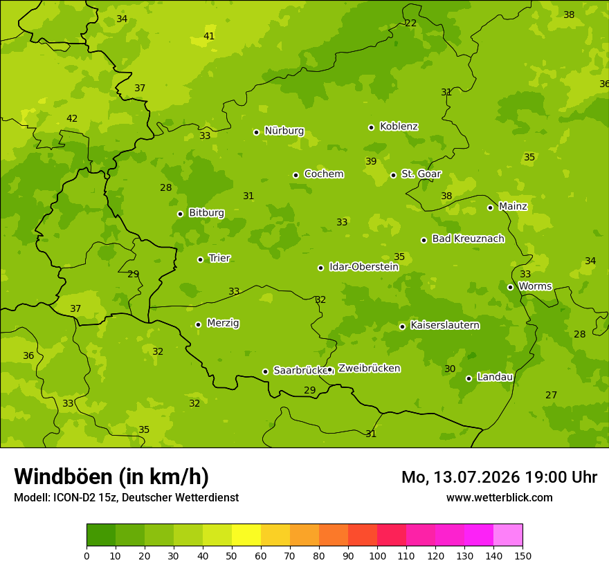 Maximale Windböen