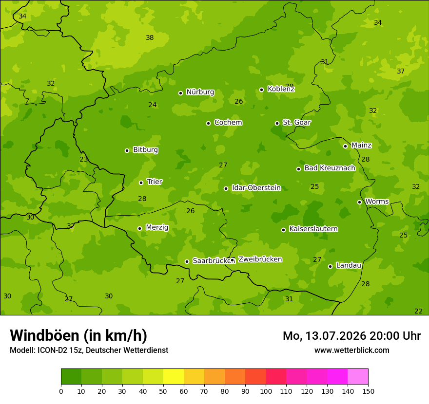 Maximale Windböen