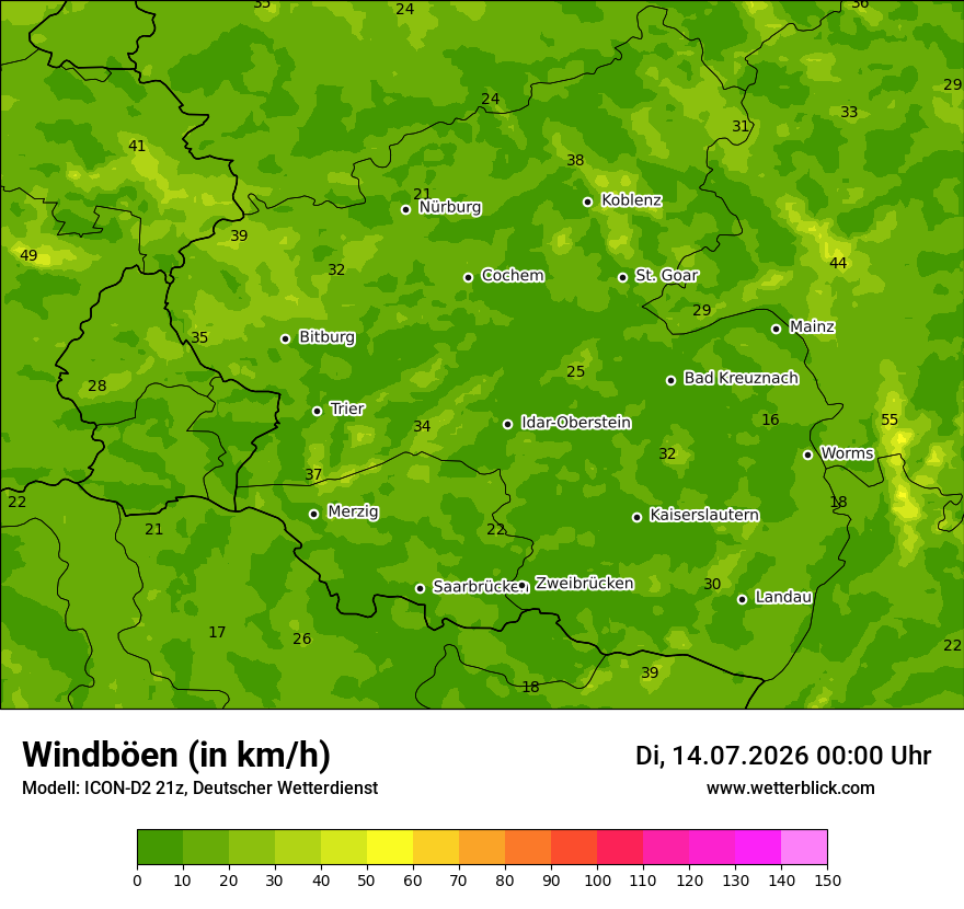 Maximale Windböen