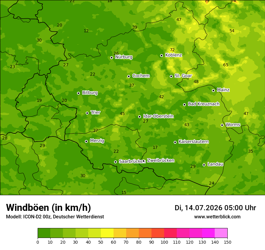 Maximale Windböen