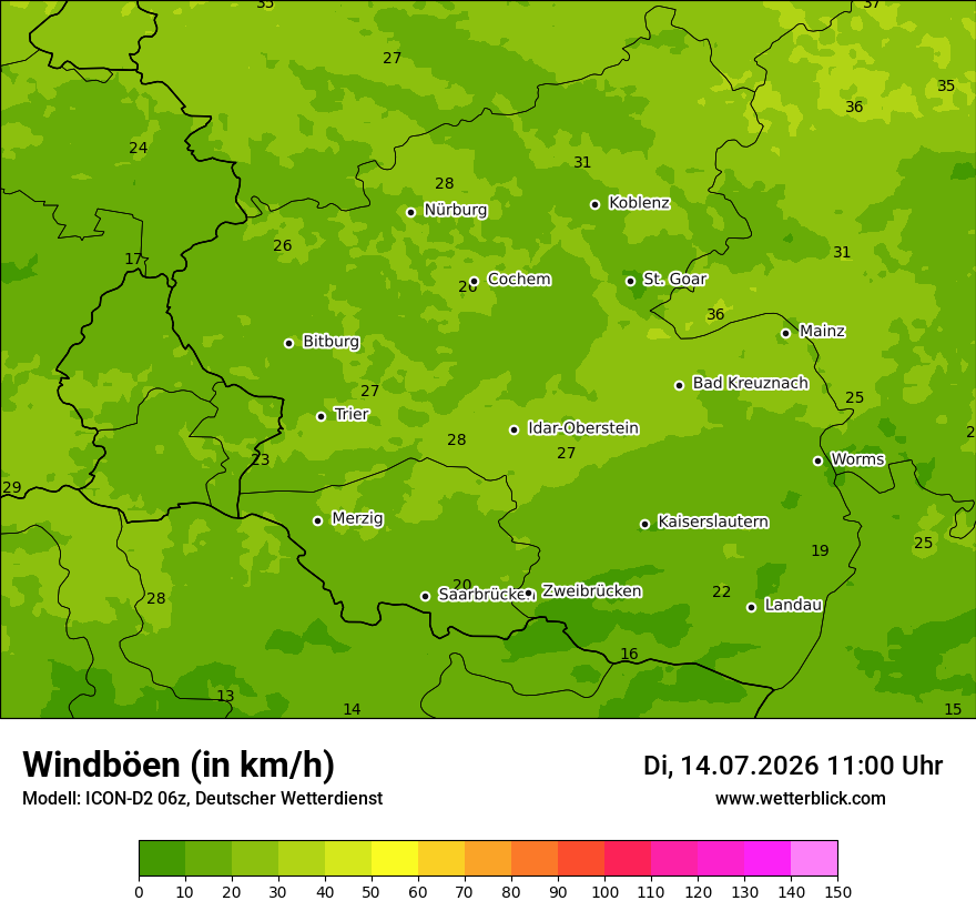Maximale Windböen