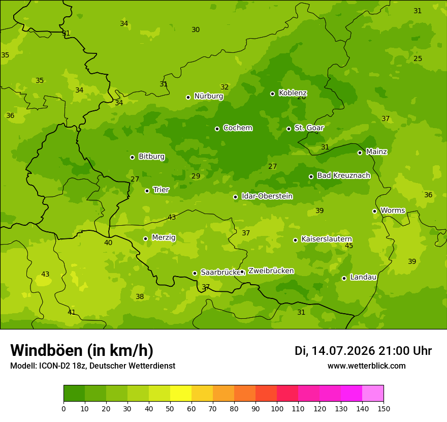 Maximale Windböen