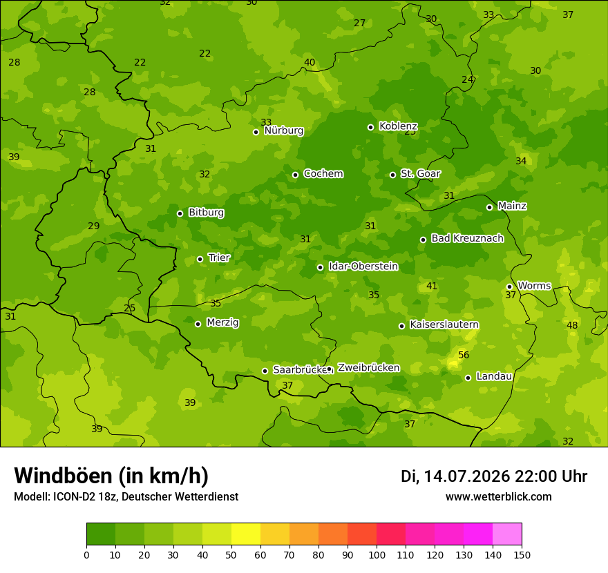 Maximale Windböen