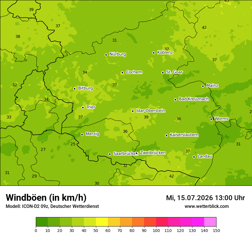 Maximale Windböen