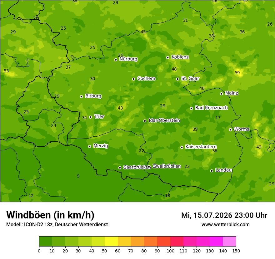 Maximale Windböen
