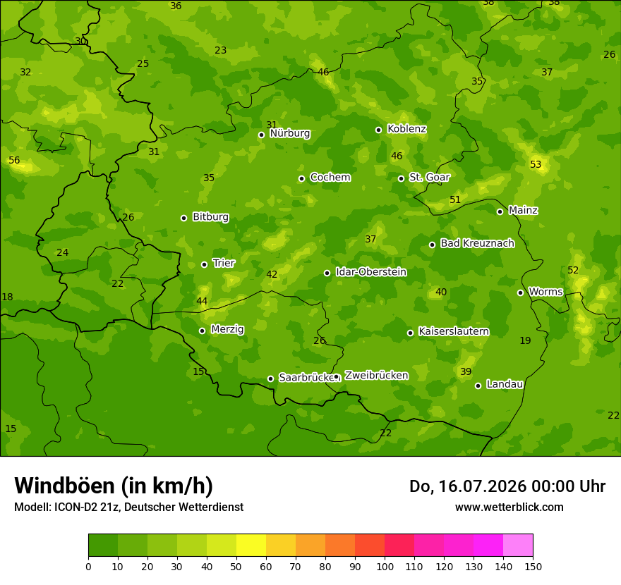 Maximale Windböen