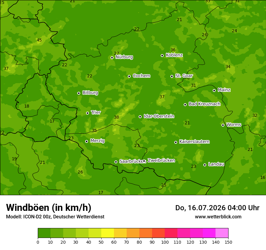 Maximale Windböen